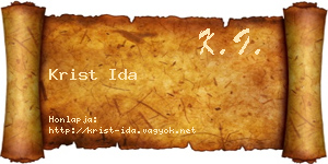 Krist Ida névjegykártya
